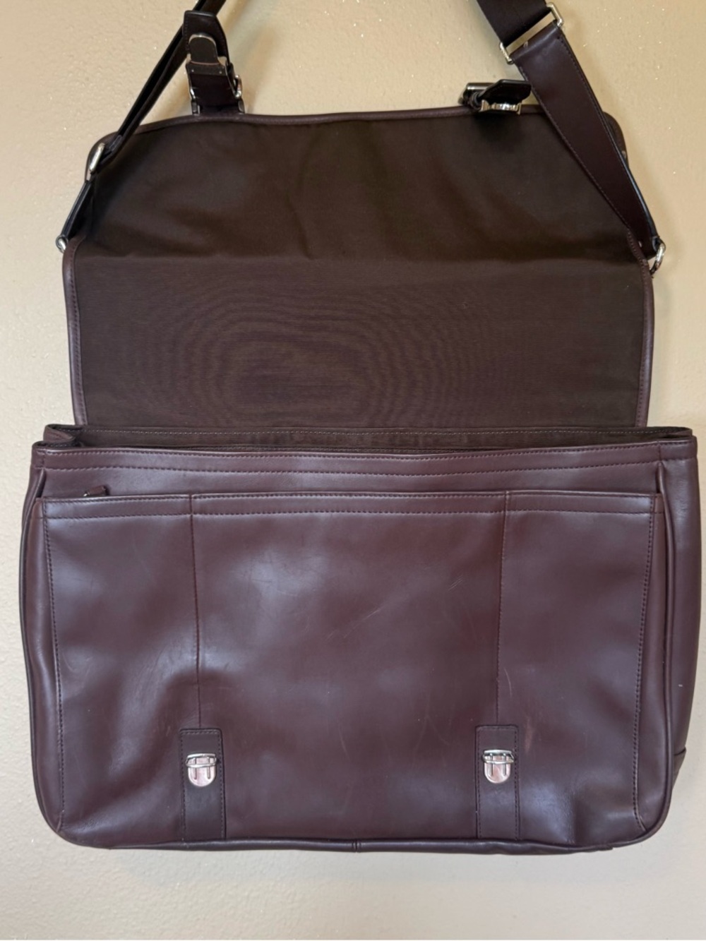 Vtg Coach Lexington Flap Top Brown Leather Laptop Briefcase Commuter Bag - Picture 3 of 16